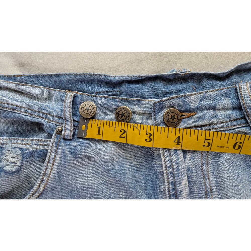 Jaded Gypsy Peace&Love Jeans Distressed Boho Chic Patchwork S/M Coastal Cowgirl - Picture 10 of 16